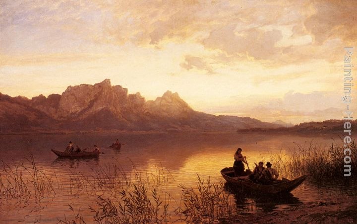 Hans Fredrik Gude Drachenwand On The Mondsee